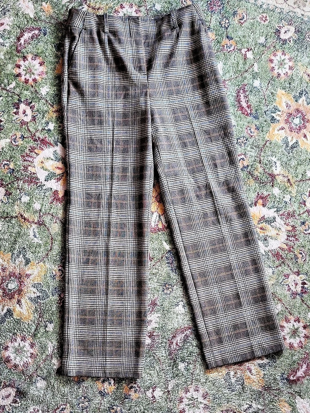 Talbots Southampton Pant Plaid Trousers in Gray & Blue Size 8 Like New